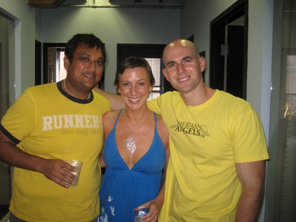 Jessica, her husband and Jonny. Jessica, her husband and Jonny.