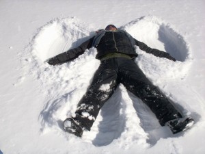 Snow Angel Snow Angels help promote Imerman Angels 1-on-1 Cancer Support